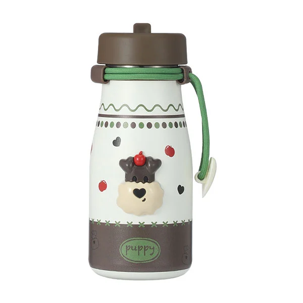 స్ట్రాతో స్టెయిన్లెస్ స్టీల్ మిల్క్ బాటిల్